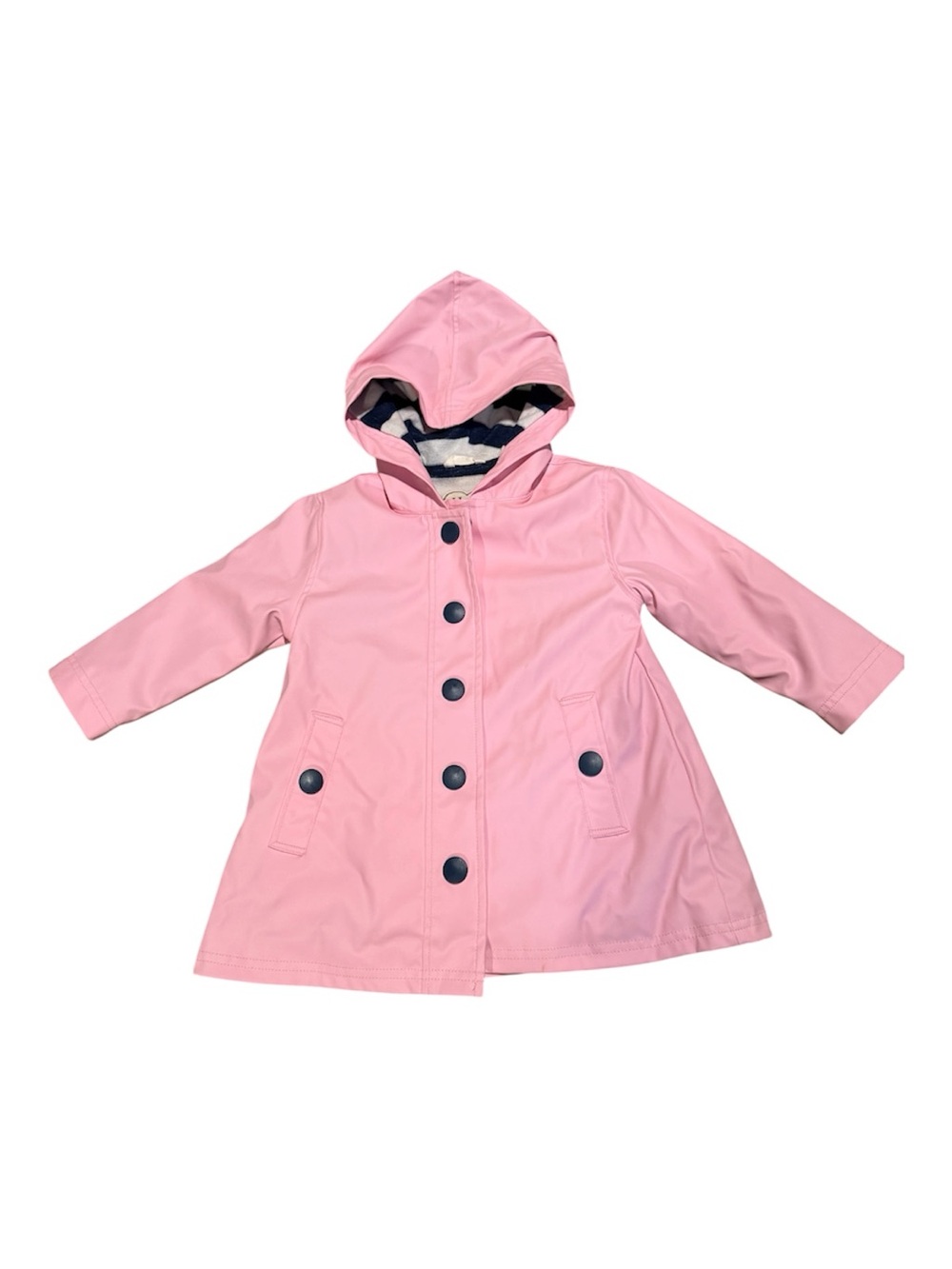 Hatley Pink Hooded Lined Kids Raincoat Classic Button Front